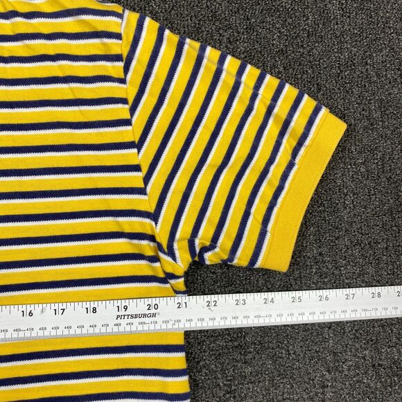 Polo Ralph Lauren Shirt Mens Short Sleeve Striped Preppy Yellow Pony Size Large - Picture 3 of 6